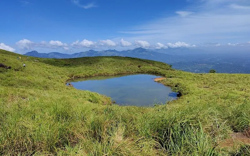 Chembra Peak heart-shaped lake, Wayanad